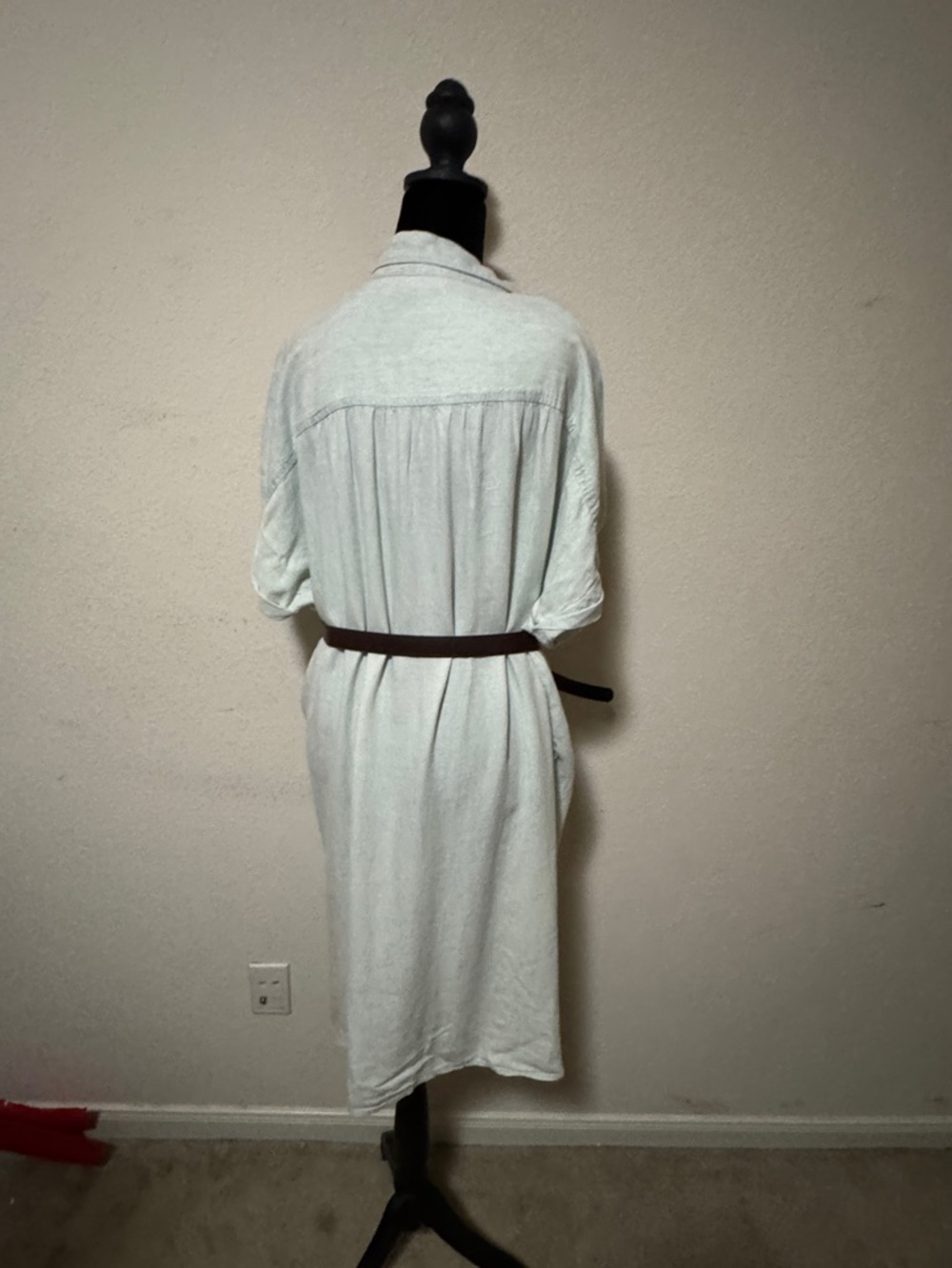 Faherty Breeze Lyocell Linen Shirt Dress Icy Blue Oversized Sz XL NWOT - Picture 4 of 10